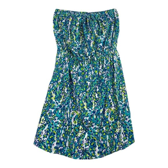 Lilly Pulitzer Windsor Sea Blue Strapless Dress size Small Blue/Green - Picture 1 of 7